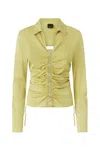 Pinko Jersey Shirt With Gathered Collar And Buttons