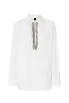 Pinko White Cotton Shirt With Classic Collar In White