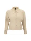 Pinko Belted Habotai Shirt In Neutral