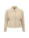 Pinko Belted Habotai Shirt In Neutral