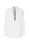 Pinko White Cotton Shirt With Classic Collar In White