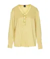 Pinko Viscose Blouse With Button And Tie Accents In Yellow