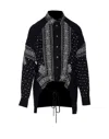 Pinko Bandana Print Button-down Shirt With Adjustable Hem In Black