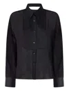 Pinko Marquilla Camicia Georgette Satin Shirt In Black