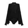 Pinko Button-down Long-sleeve Bodysuit In Black