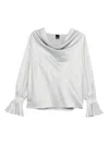 Pinko Filipa Blouse With Cowl Neck In White