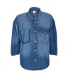Pinko Chemise En Jean À Manches Trois-quarts In Blue