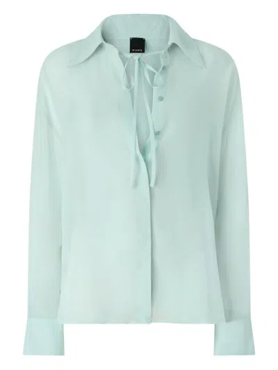 Pinko Shirts Verde Salvia In Blue