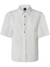 Pinko Multicolored Striped Short Sleeve Button-up Shirt In Multicolor