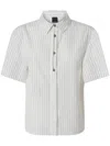 Pinko Multicolored Striped Short Sleeve Button-up Shirt In Multicolor