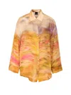 Pinko Life Printed Viscose Shirt In Multicolour