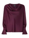 Pinko Filipa Draped-neck Blouse In Purple