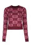 Pinko Cropped Sweater With Love Birds Logo In Red
