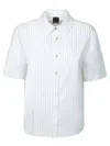 Pinko Chemise De Bowling En Coton À Rayures Verticales In White