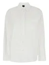 Pinko White Shirt With Classic Collar And Chest Pocket In White