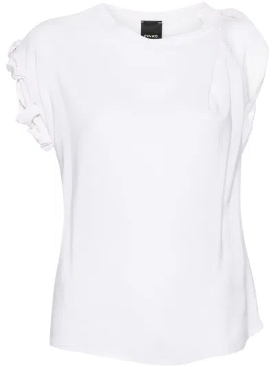 Pinko Crepe Sheer Blouse In Neutrals