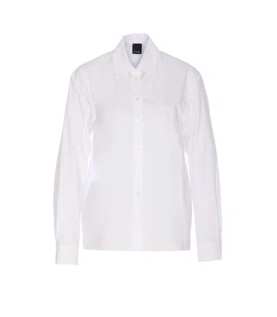 Pinko Long Sleeve Caffe Shirt Collar In White