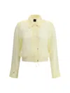 Pinko Lightweight Bomber Line Blouse In Georgette In Yellow