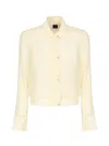 Pinko Lightweight Bomber Line Blouse In Georgette In Yellow
