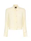 Pinko Lightweight Bomber Line Blouse In Georgette In Yellow