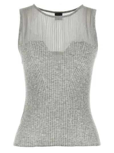Pinko Grey Shispare Top In Gray