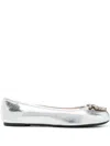 Pinko Metallic Nappa Leather Ballerinas