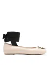Pinko Love Birds Ballerina Shoes In Beige