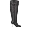 Pinko Knee-high Nappa Leather Boots With Heel And Strap In Black
