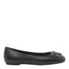 Pinko Flat Nappa Leather Ballet Flats With Love Birds Logo In Black