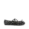 Pinko Ballerines Monogram Avec Strass Et Naud Sur La Pointe In Multicolor