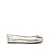 Pinko Ballet Flats Carla Argento Calf Leather In Multicolor