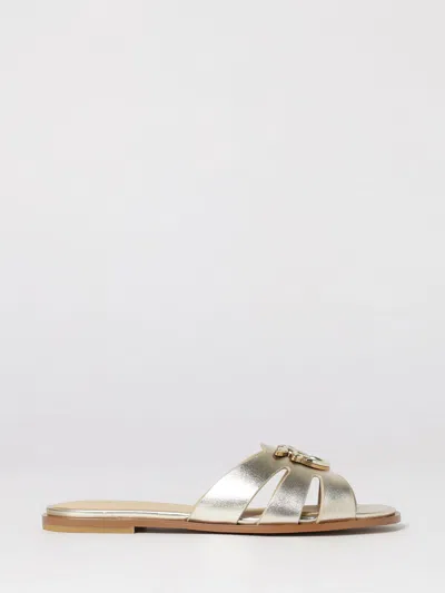 Pinko Flat Shoes Light And Natural In Metallic