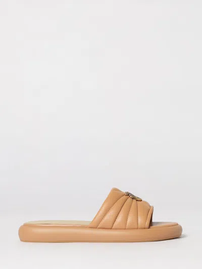 Pinko Fiona Leather Slip-on Sandals In Brown
