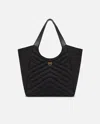 Pinko Shopper Bag In Puzzle-quilted Recycled Fabric In Noir-vieil Or