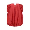 Pinko ‘bert' Red Dress With Exposed Shoulder Design And Removable Sleeves With Button In Red