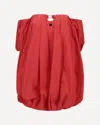 Pinko ‘bert' Red Dress With Exposed Shoulder Design And Removable Sleeves With Button In Red