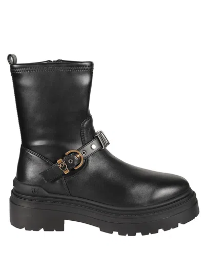 Pinko Short Boots With Buckle In Black