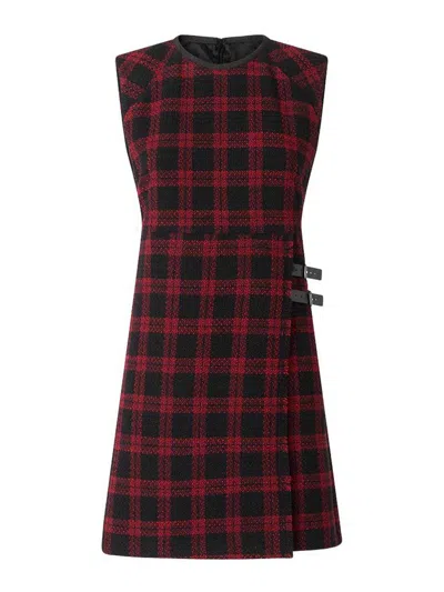 Pinko Short Checked Dress In Black