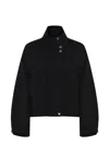 Pinko Short Double-faced Wool Coat With High Collar In Black