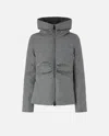 Pinko Embellished Puffer Jacket In Gray