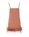PINKO SHORT DRESS WITH FEATHERS