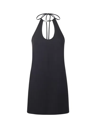 Pinko Short Dress With Jewel Detail In Black