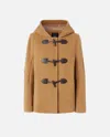 Pinko Short Duffle Coat With Toggles In Cammello Mocaccino