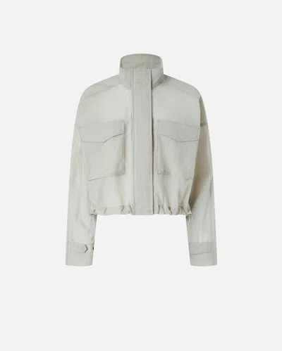 Pinko Short Jacket In Technical Organza-effect Fabric In Gris Perle