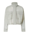 Pinko Short Jacket In Technical Organza-effect Fabric In White
