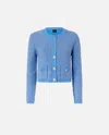 Pinko Short Jacket With Sequins And Breast Pockets In Amparo Blue