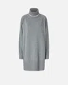 Pinko Short Wool And Cashmere Dress In Gray