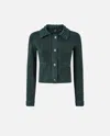 Pinko Cable-knit Pearl-embellished Cardigan In Green