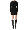 Pinko Short Knit Jacket With Beaded Crocheted Collar In Black In Black