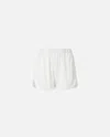 Pinko Linen Shorts With Elastic Waistband And Back Pocket In Snow White